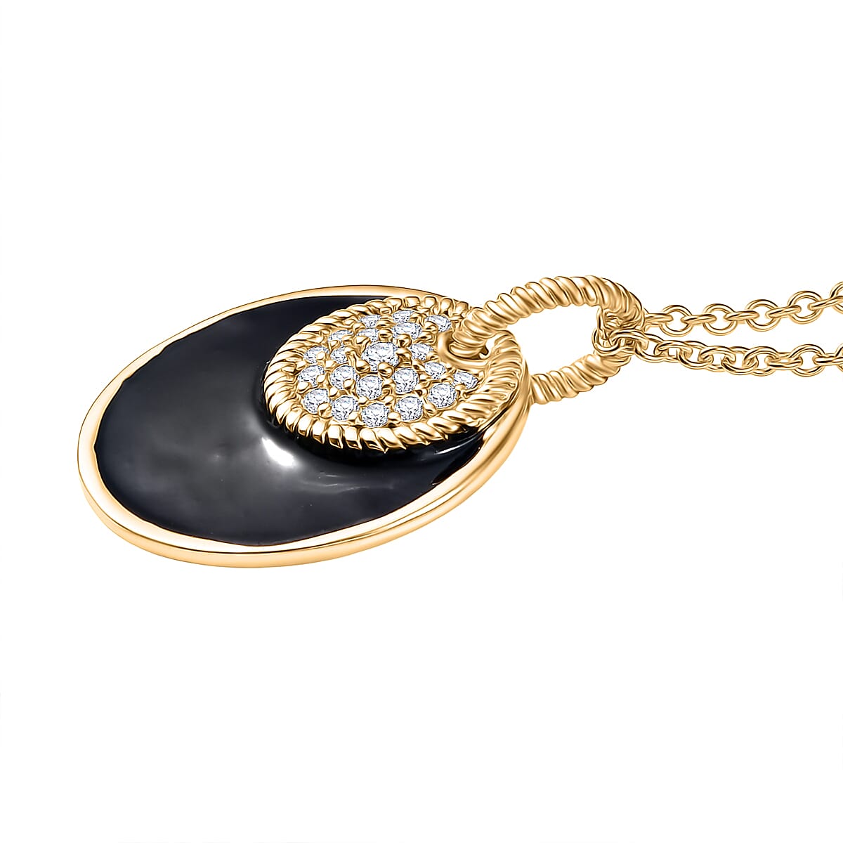 White Zircon Pendant with Chain (Size 20)