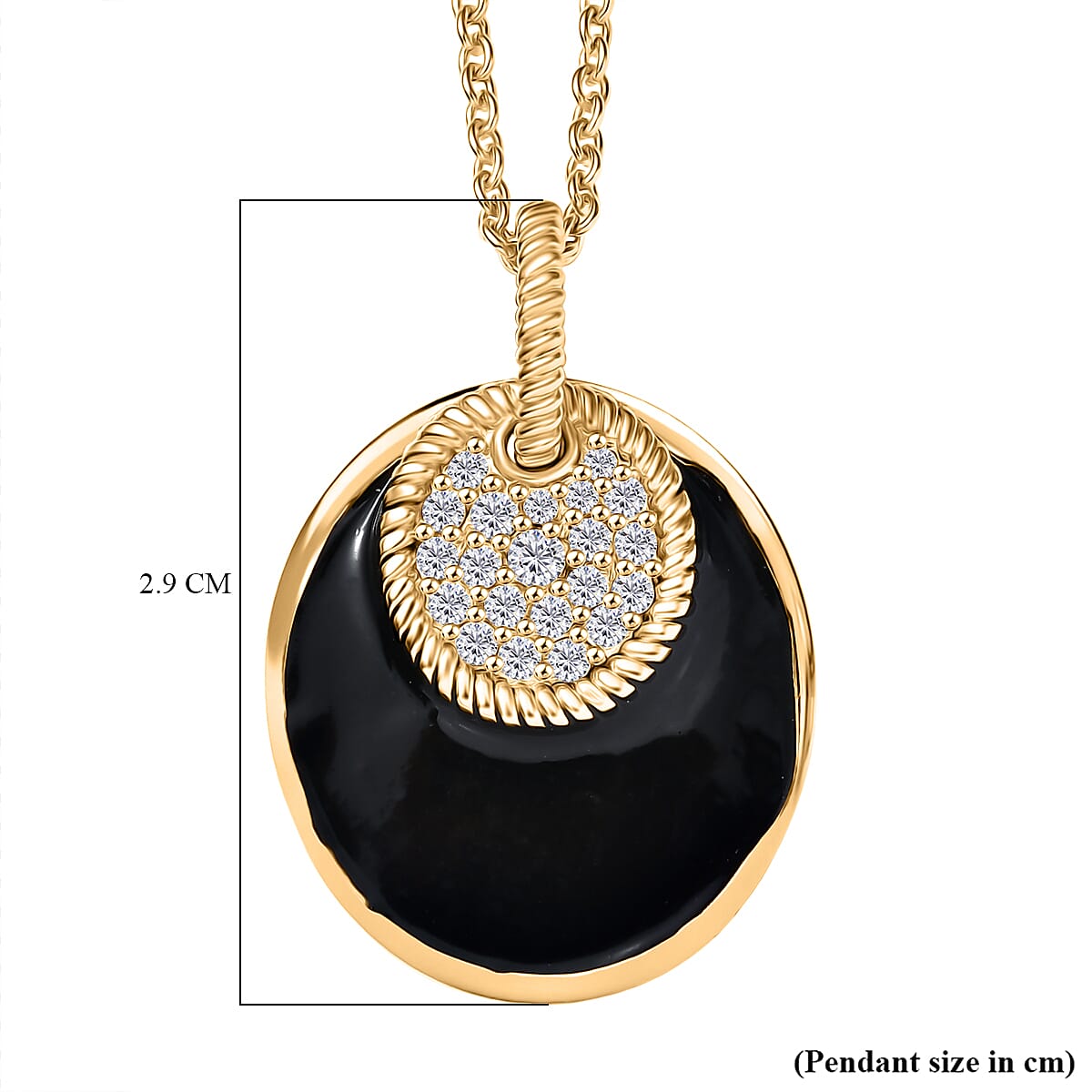 White Zircon Pendant with Chain (Size 20)