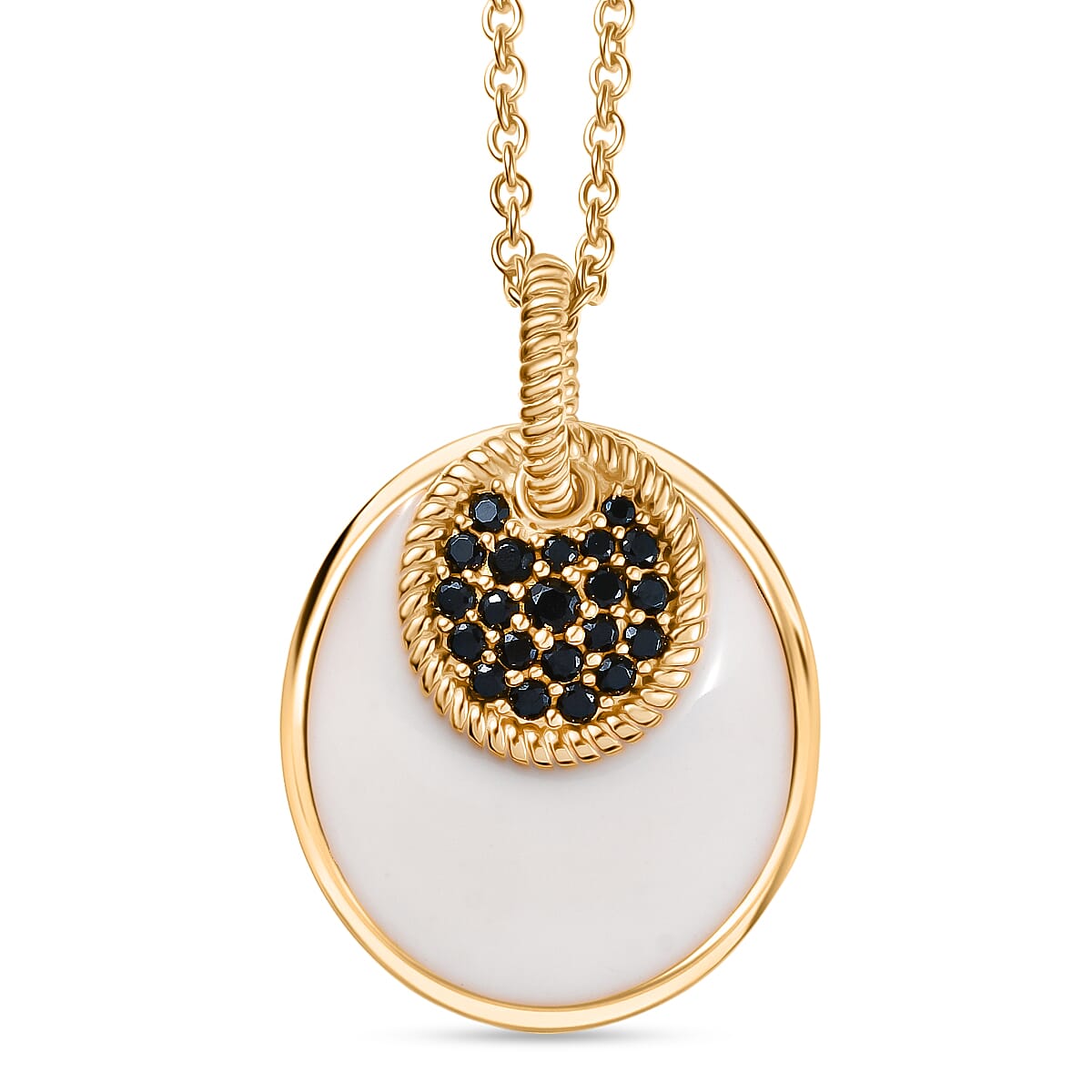 Black Spinel Pendant with Chain (Size 20) Stainless Steel  0.80ct  0.840  Ct.