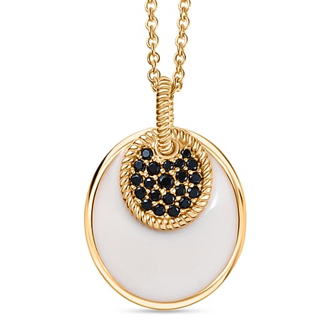Black Spinel Pendant with Chain (Size 20) Stainless Steel  0.80ct  0.840  Ct.