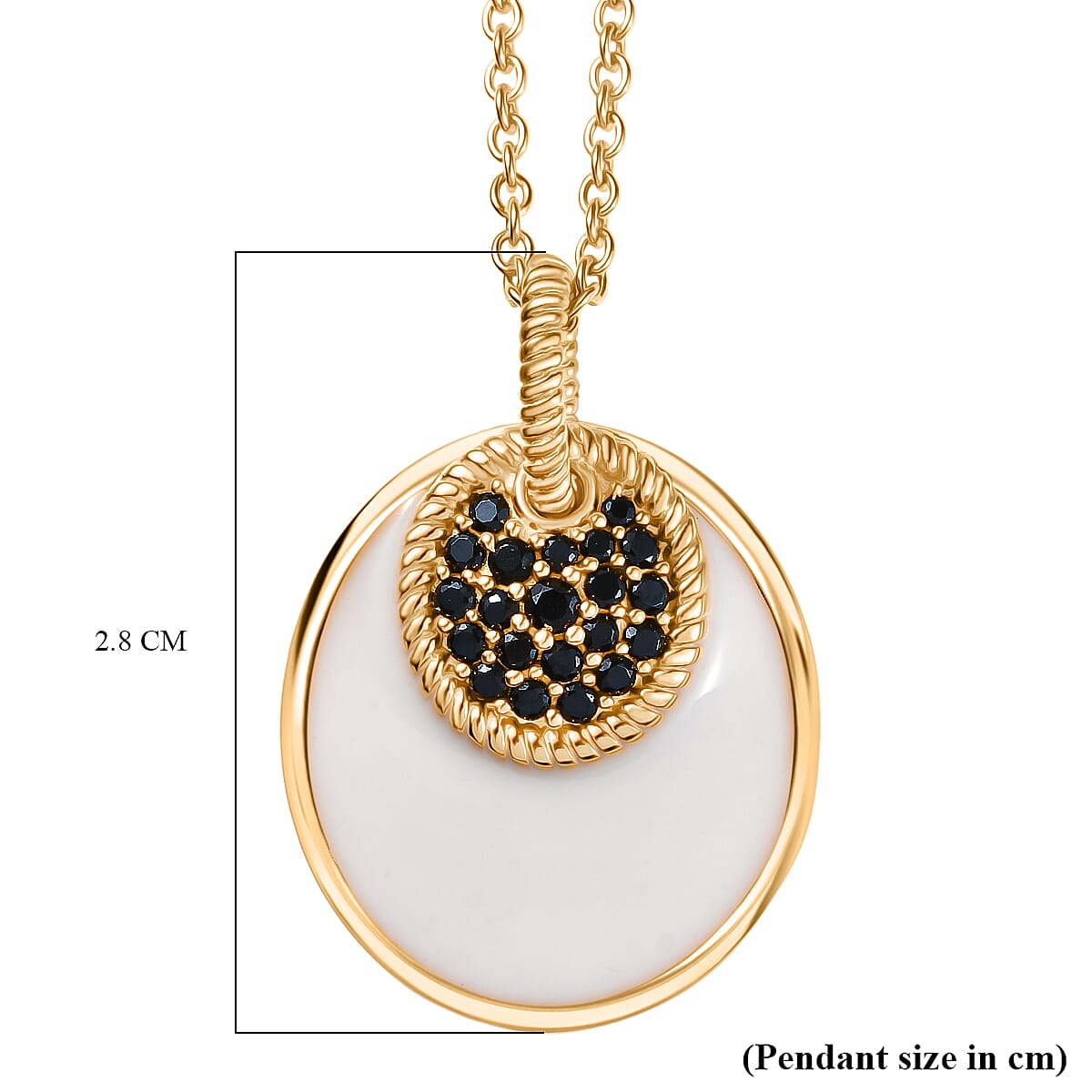Black Spinel Pendant with Chain (Size 20) Stainless Steel  0.80ct  0.840  Ct.