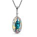 Swarovski Crystal and White Swarovski Crystal Pendant with Chain (Size 20) in Platinum Overlay Sterling Silver 5.17 Ct.