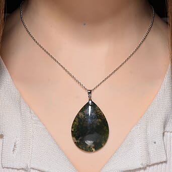 https://tjcuk.sirv.com/Products/44/0/4409370/Moss-Agate-Pendant-with-Chain-Size-20-with-Lobster-Clasp-in-Rhodium-Ov_4409370_1.jpg?w=342&h=342