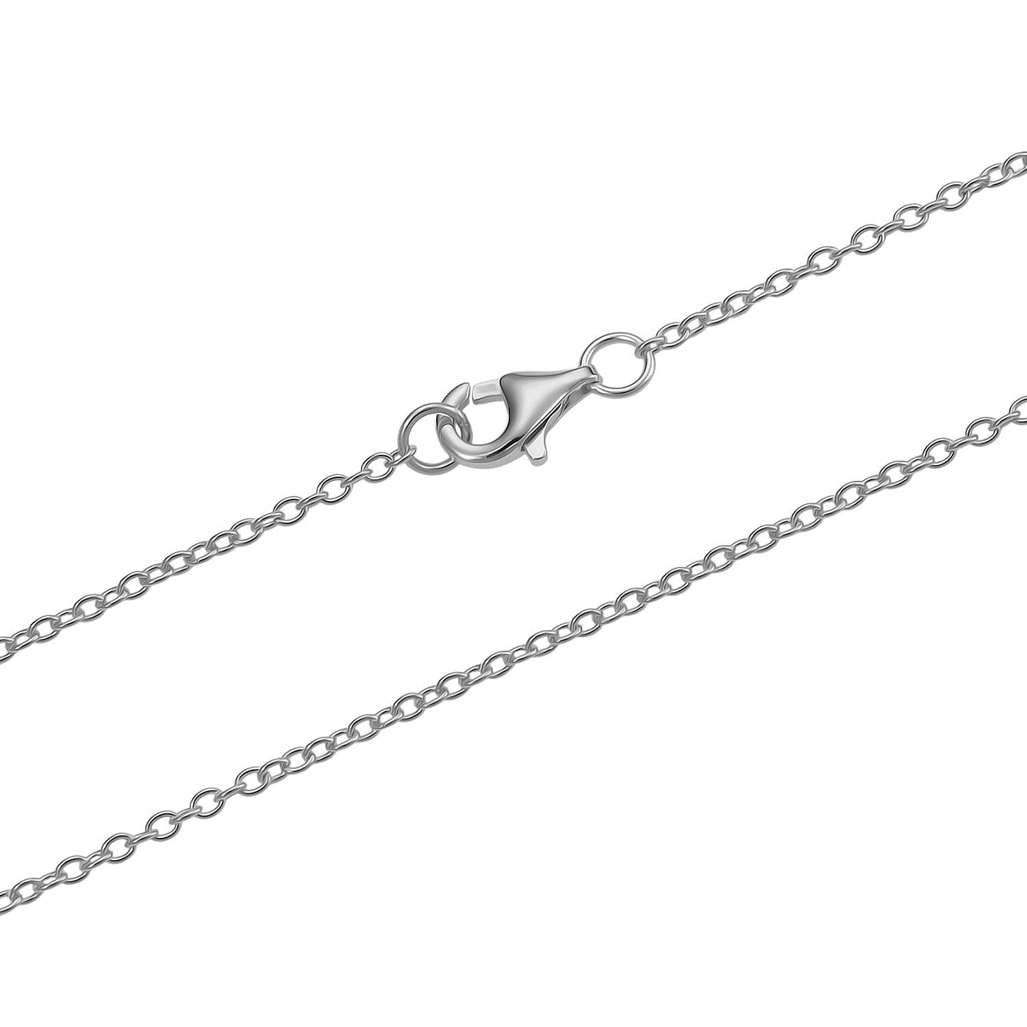 Extremely Rare Size - Natural Moss Agate Pendant with Chain (Size 20)  in Rhodium Overlay Sterling Silver 50.00 Ct.