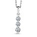LUXURIANT 0.50 Ct. Lab Grown Diamond Trilogy Pendant with Chain (Size 20) in 18K Vermeil Yellow Gold Sterling Silver (SI-GH)
