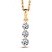 LUXURIANT 0.50 Ct. Lab Grown Diamond Trilogy Pendant with Chain (Size 20) in 18K Vermeil Yellow Gold Sterling Silver (SI-GH)