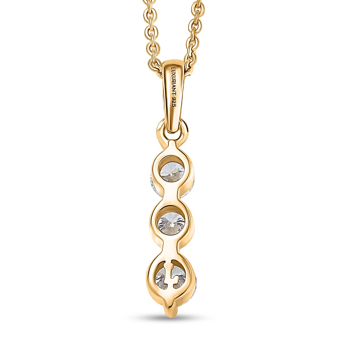 Luxuriant Lab Grown Diamond (SI-GH) Pendant with Chain (Size 20) in 18K Vermeil Yellow Gold Plated Sterling Silver 0.50 Ct.
