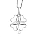 LUXURIANT Lab Grown Diamond (SI-GH) Clover Leaf Solitaire Pendant with Chain (Size 20) in Rhodium Overlay Sterling Silver