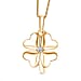 LUXURIANT Lab Grown Diamond (SI-GH) Clover Leaf Solitaire Pendant with Chain (Size 20) in Rhodium Overlay Sterling Silver
