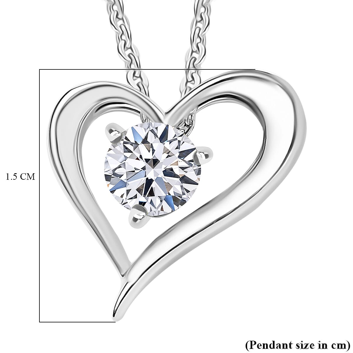 Luxuriant Lab Grown Diamond (SI-GH) Pendant with Chain (Size 20) in Rhodium Overlay Sterling Silver 0.50 Ct.