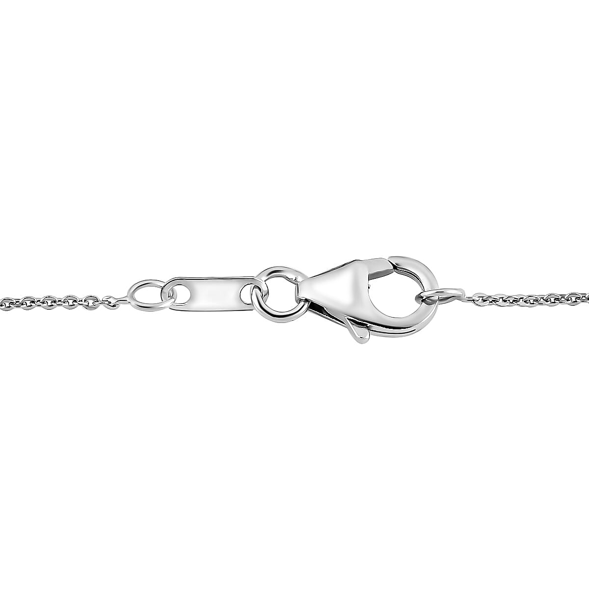 D'joy Sleeping Beauty Turquoise & White Zircon Pendant with Chain (Size 20) in Rhodium Overlay Sterling Silver 1.29 Ct.