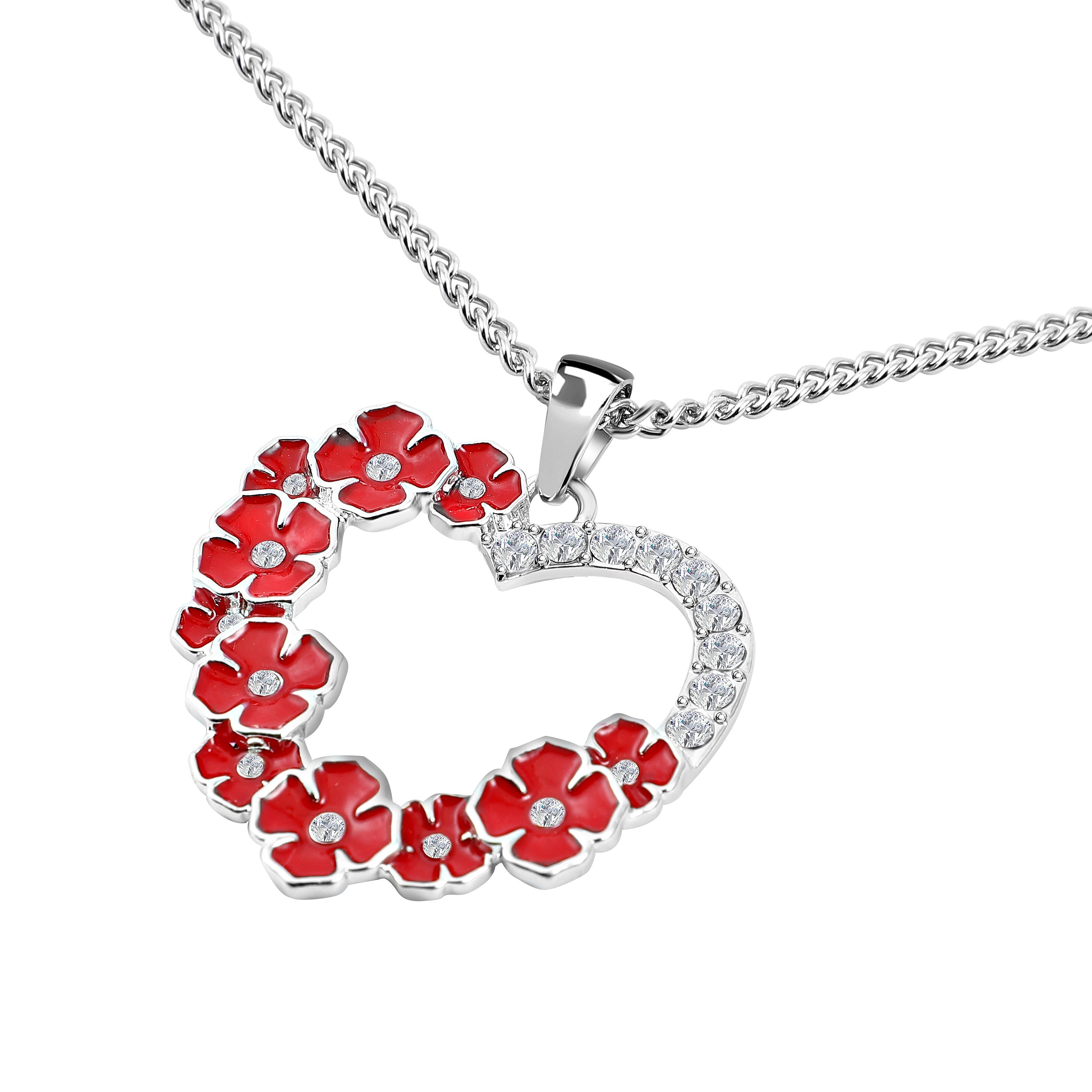 Austrian White Crystal Pendant with Chain (Size 24 - 2 Ext) in Silver Tone