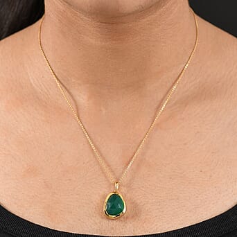 https://tjcuk.sirv.com/Products/44/1/4411503/Green-Onyx-Pendant-with-Chain-Size-20-in-18K-YG-Plating-Sterling-Silve_4411503_1.jpg?w=342&h=342
