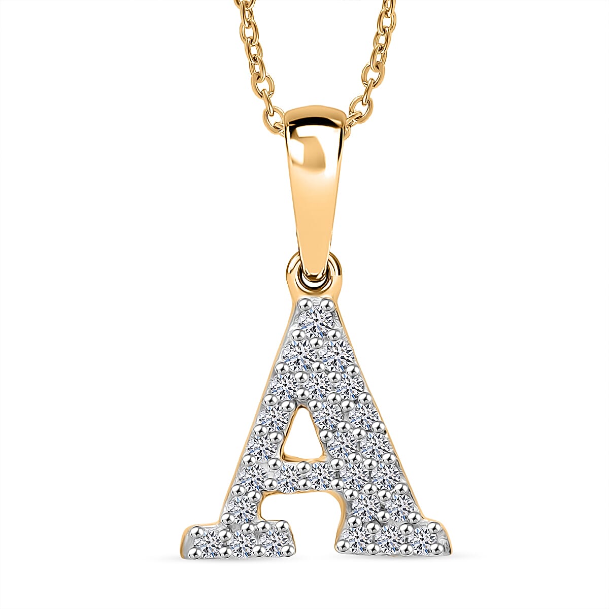 Luxuriant Lab Grown Diamond (VS-EF) Pendant with Chain (Size 18 - 2 Ext) in 18K Vermeil Yellow Gold Plating Sterling Silver