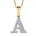 LUXURIANT Lab Grown Diamond Y Initial Pendant with Chain (Size 18 - 2 Ext) in 18K Vermeil Yellow Gold Plating Sterling Silver (VS-EF)
