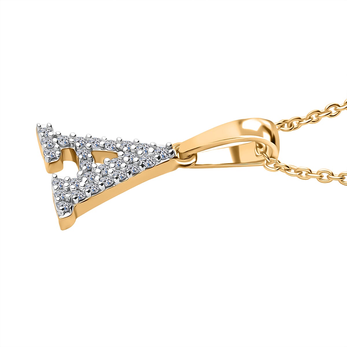Luxuriant Lab Grown Diamond (VS-EF) Pendant with Chain (Size 18 - 2 Ext) in 18K Vermeil Yellow Gold Plating Sterling Silver