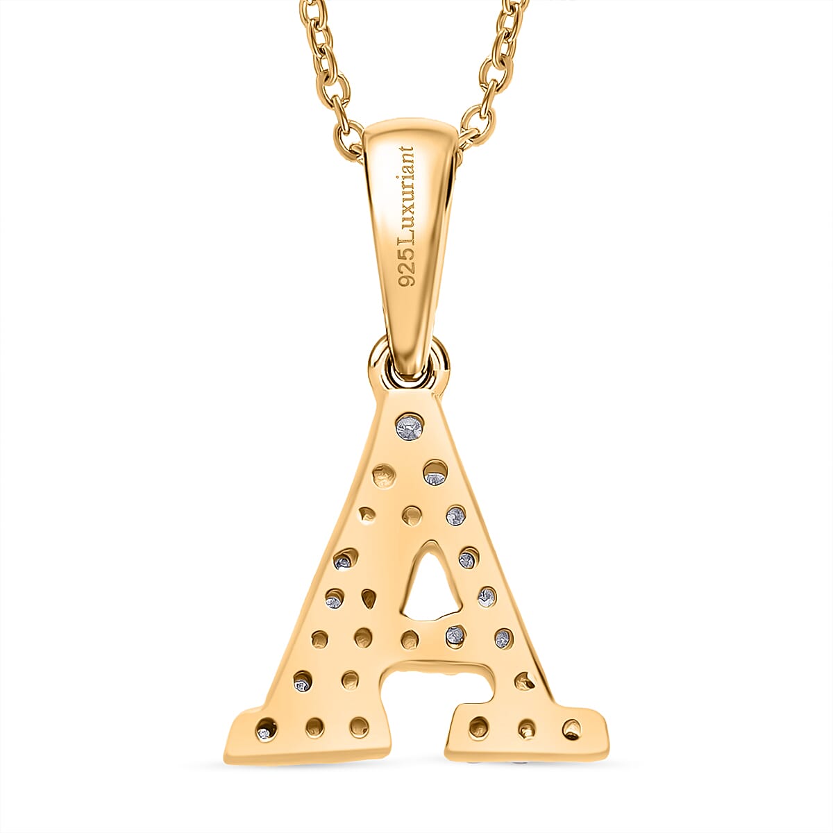 Luxuriant Lab Grown Diamond (VS-EF) Pendant with Chain (Size 18 - 2 Ext) in 18K Vermeil Yellow Gold Plating Sterling Silver
