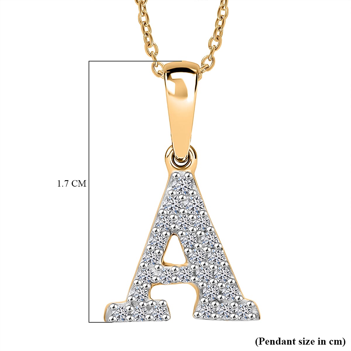 Luxuriant Lab Grown Diamond (VS-EF) Pendant with Chain (Size 18 - 2 Ext) in 18K Vermeil Yellow Gold Plating Sterling Silver
