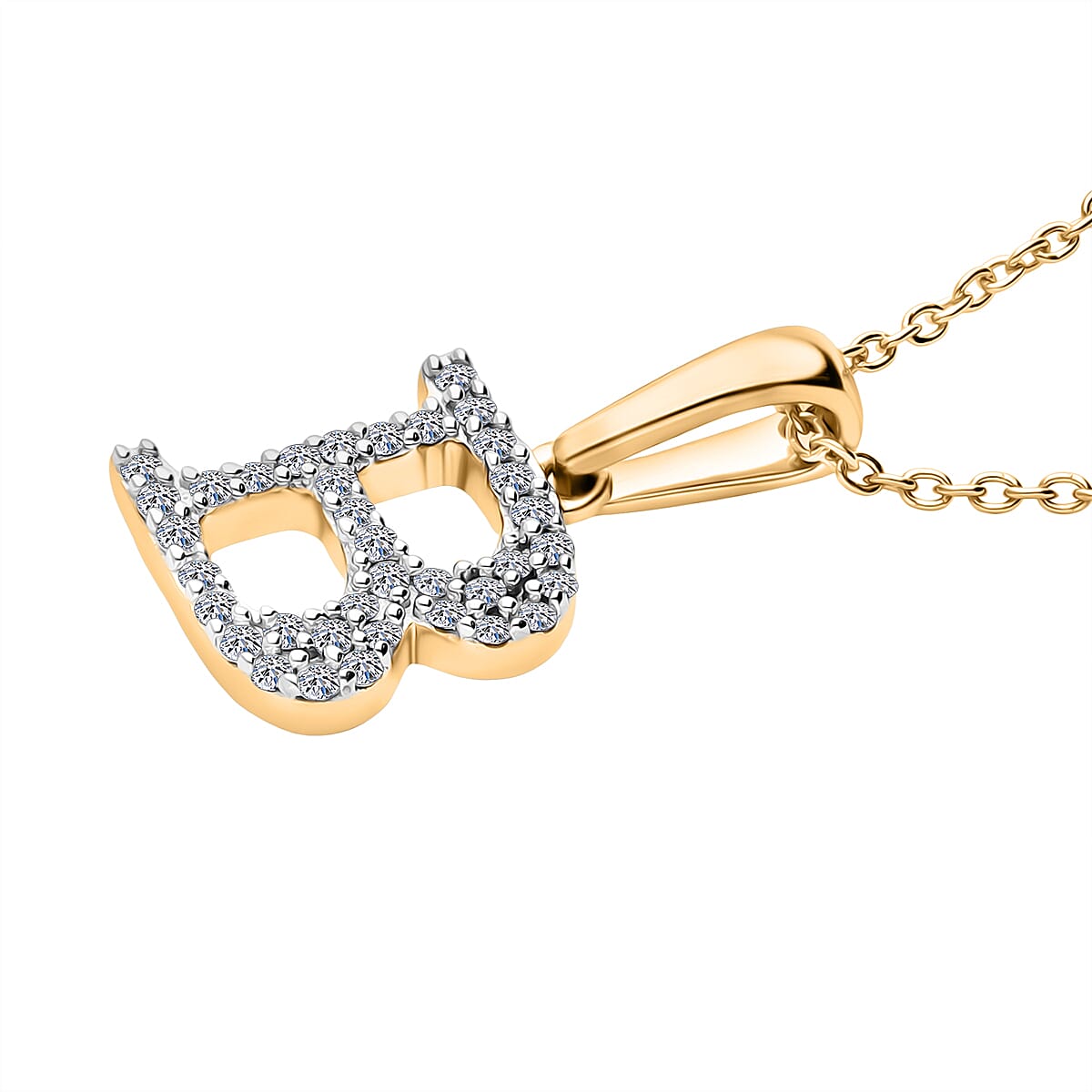 Luxuriant Lab Grown Diamond (VS-EF) Pendant with Chain (Size 18 - 2) in 18K Vermeil Yellow Gold Plating Sterling Silver