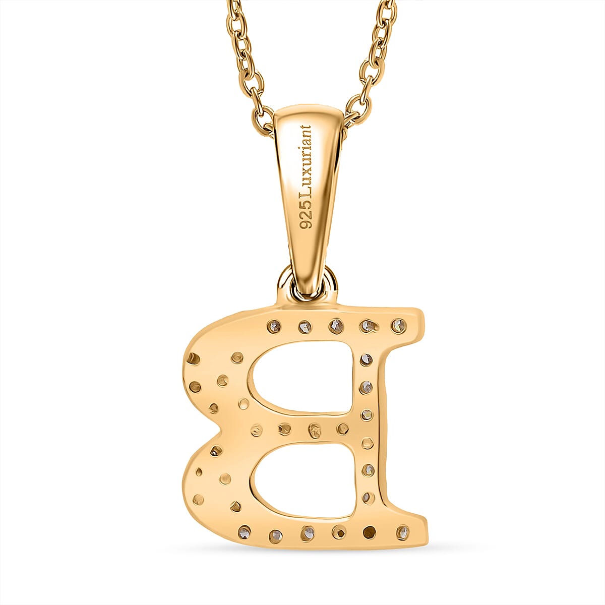 Luxuriant Lab Grown Diamond (VS-EF) Pendant with Chain (Size 18 - 2) in 18K Vermeil Yellow Gold Plating Sterling Silver