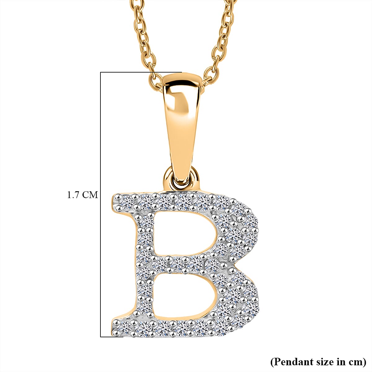 Luxuriant Lab Grown Diamond (VS-EF) Pendant with Chain (Size 18 - 2) in 18K Vermeil Yellow Gold Plating Sterling Silver