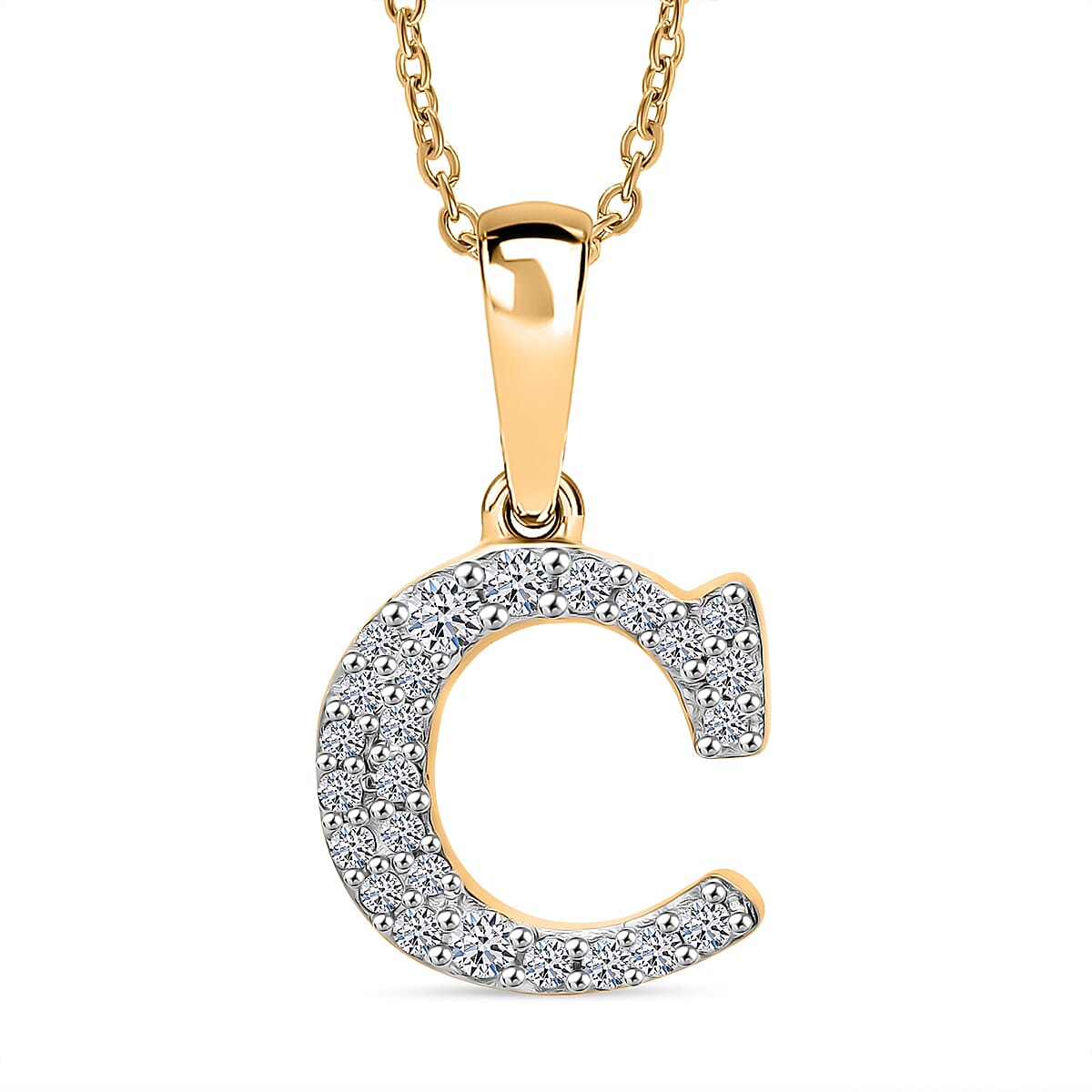 Luxuriant Lab Grown Diamond (VS-EF) Pendant with Chain (Size 18 - 2) in 18K Vermeil Yellow Gold Plating Sterling Silver