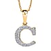 LUXURIANT Lab Grown Diamond Y Initial Pendant with Chain (Size 18 - 2 Ext) in 18K Vermeil Yellow Gold Plating Sterling Silver (VS-EF)