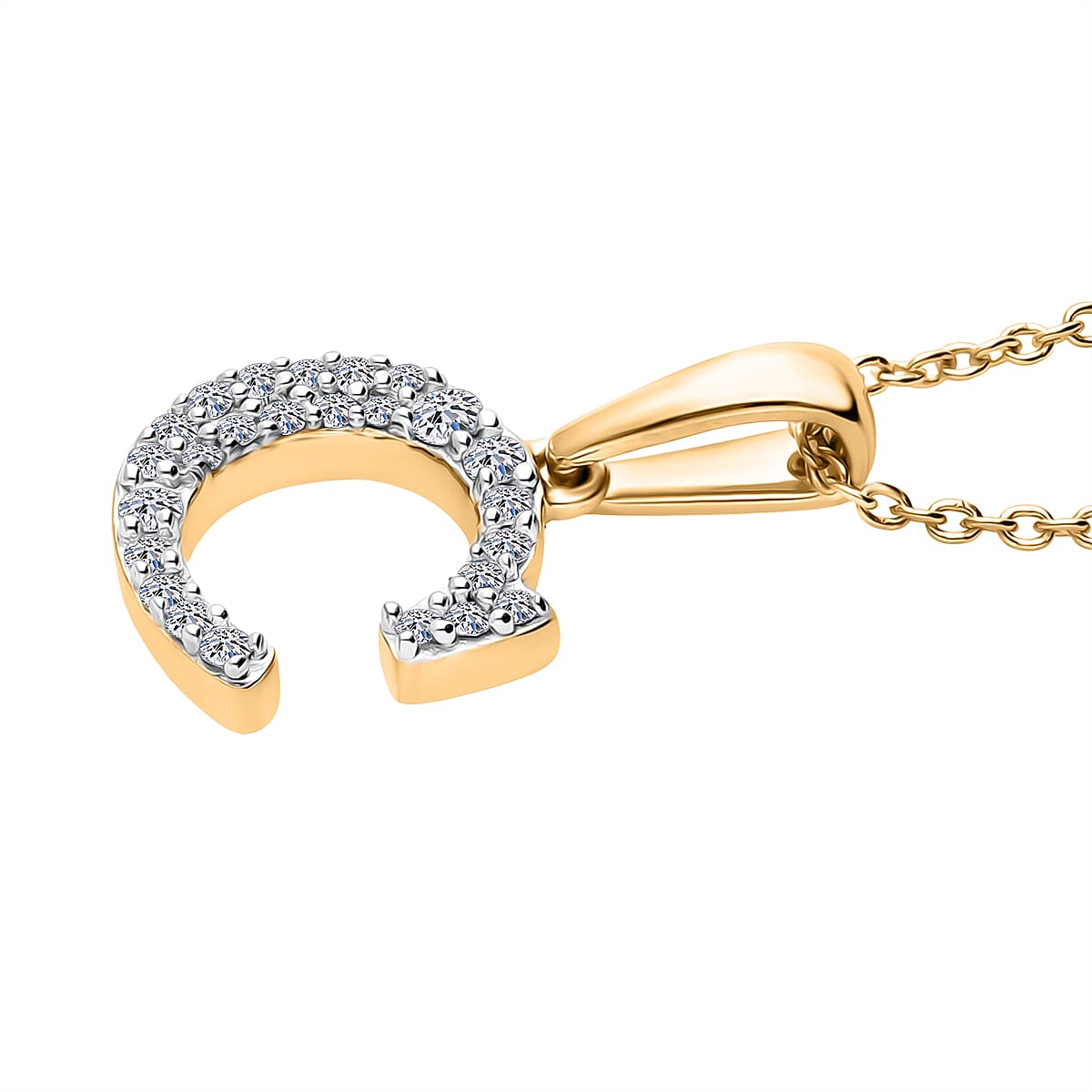 Luxuriant Lab Grown Diamond (VS-EF) Pendant with Chain (Size 18 - 2) in 18K Vermeil Yellow Gold Plating Sterling Silver