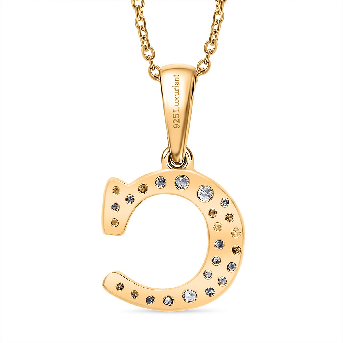 Luxuriant Lab Grown Diamond (VS-EF) Pendant with Chain (Size 18 - 2) in 18K Vermeil Yellow Gold Plating Sterling Silver