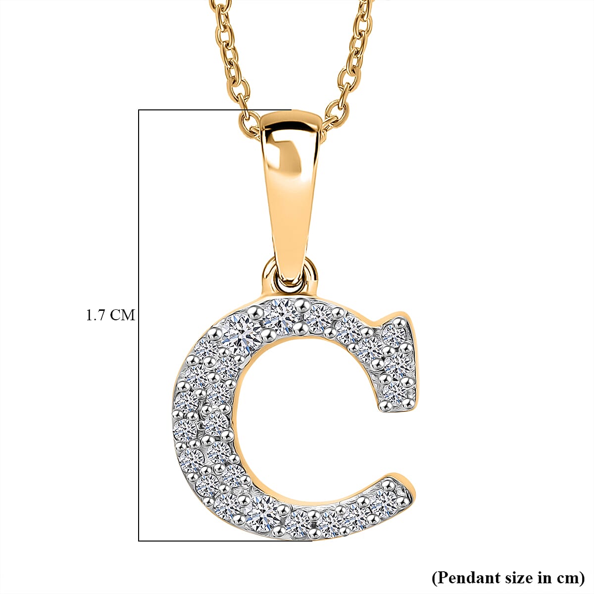 Luxuriant Lab Grown Diamond (VS-EF) Pendant with Chain (Size 18 - 2) in 18K Vermeil Yellow Gold Plating Sterling Silver