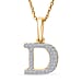 LUXURIANT Lab Grown Diamond Y Initial Pendant with Chain (Size 18 - 2 Ext) in 18K Vermeil Yellow Gold Plating Sterling Silver (VS-EF)