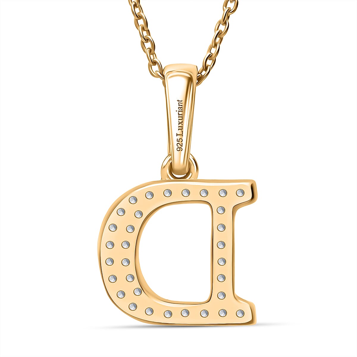 Luxuriant Lab Grown Diamond (VS-EF) Pendant with Chain (Size 18 - 2) in 18K Vermeil Yellow Gold Plating Sterling Silver