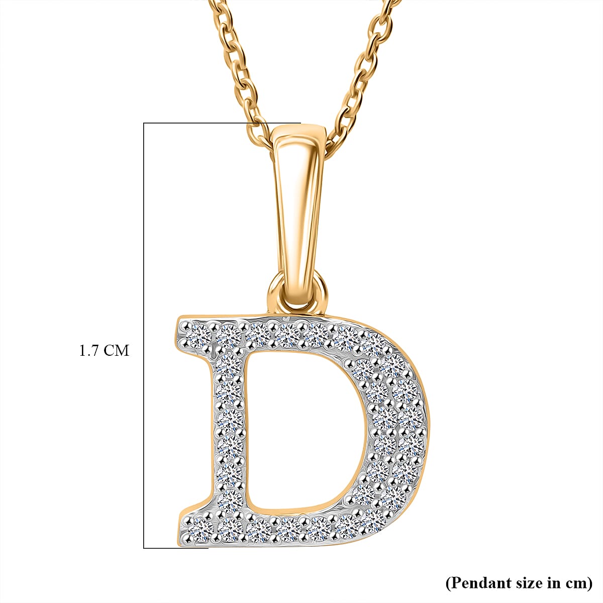 Luxuriant Lab Grown Diamond (VS-EF) Pendant with Chain (Size 18 - 2) in 18K Vermeil Yellow Gold Plating Sterling Silver