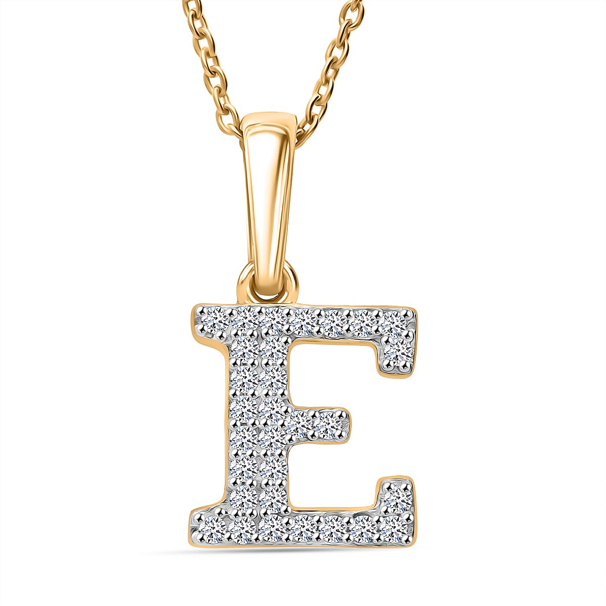 Luxuriant Lab Grown Diamond (VS-EF) Pendant with Chain (Size 18 - 2) in 18K Vermeil Yellow Gold Plating Sterling Silver