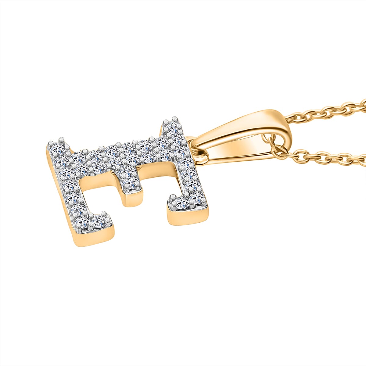 Luxuriant Lab Grown Diamond (VS-EF) Pendant with Chain (Size 18 - 2) in 18K Vermeil Yellow Gold Plating Sterling Silver