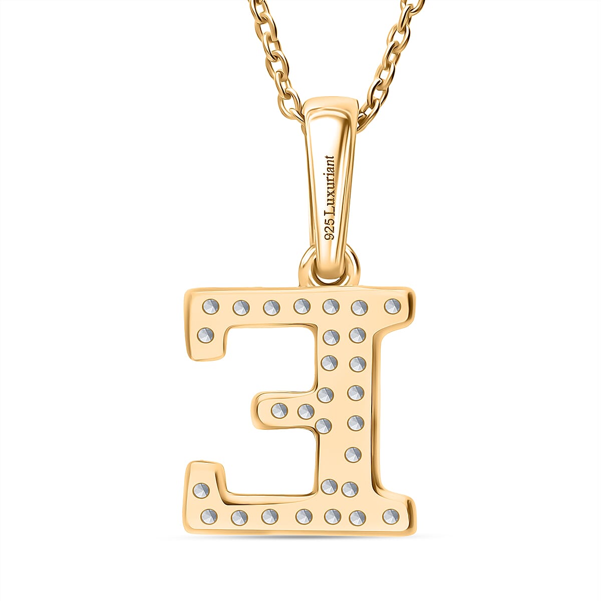 Luxuriant Lab Grown Diamond (VS-EF) Pendant with Chain (Size 18 - 2) in 18K Vermeil Yellow Gold Plating Sterling Silver