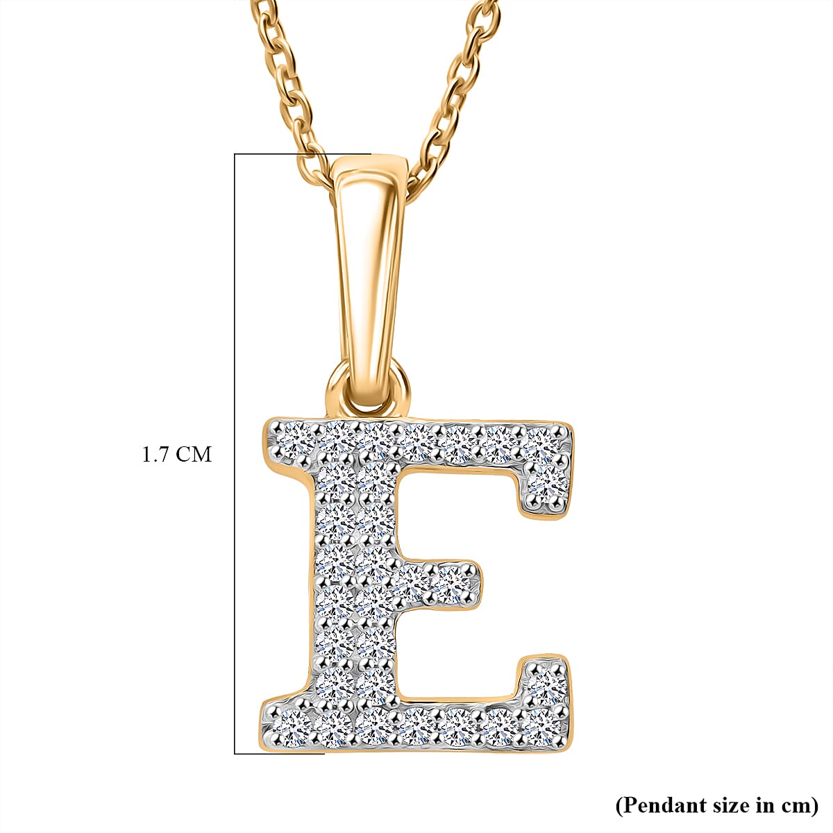 Luxuriant Lab Grown Diamond (VS-EF) Pendant with Chain (Size 18 - 2) in 18K Vermeil Yellow Gold Plating Sterling Silver