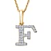 LUXURIANT Lab Grown Diamond Y Initial Pendant with Chain (Size 18 - 2 Ext) in 18K Vermeil Yellow Gold Plating Sterling Silver (VS-EF)