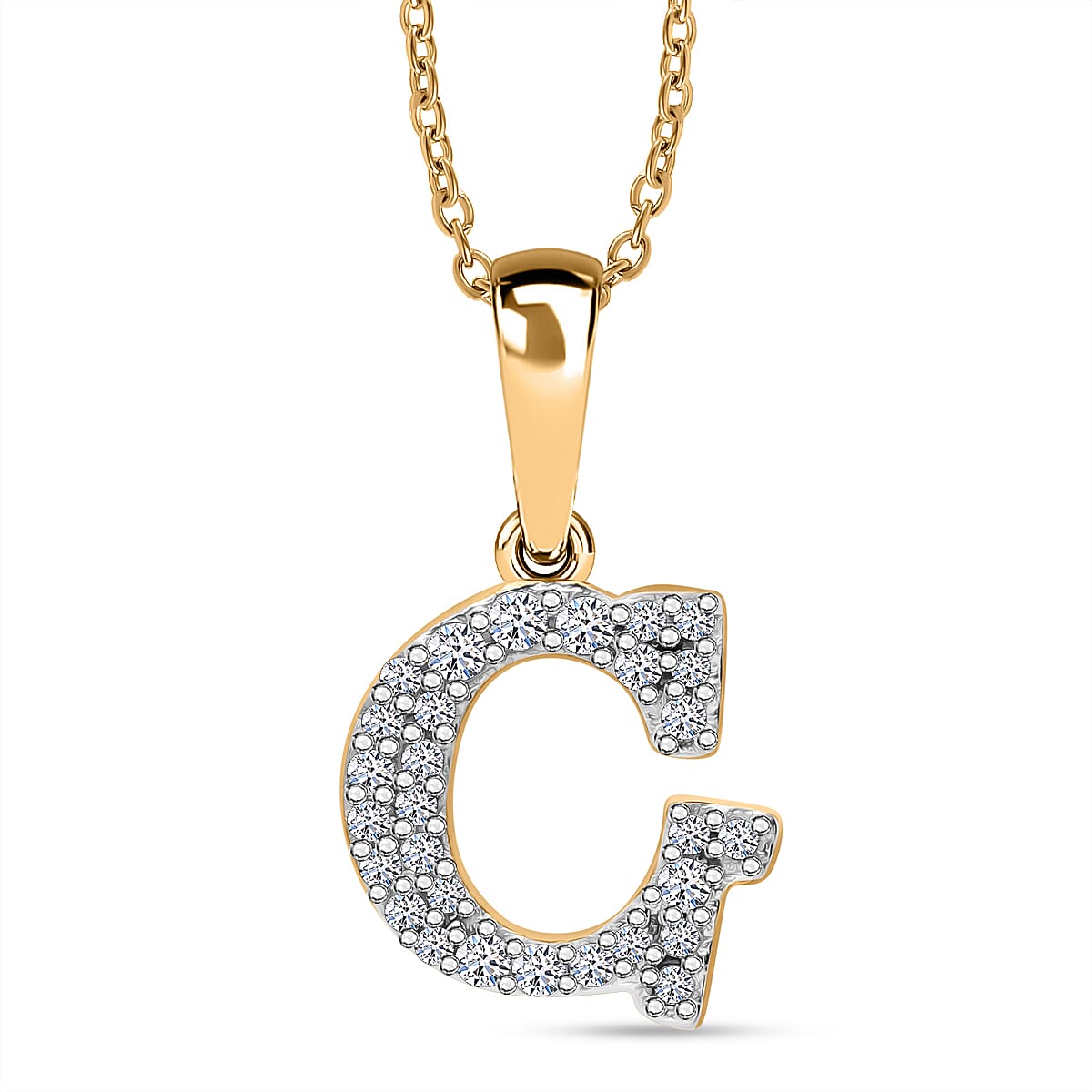 Luxuriant Lab Grown Diamond (VS-EF) Pendant with Chain (Size 18 - 2) in 18K Vermeil Yellow Gold Plating Sterling Silver