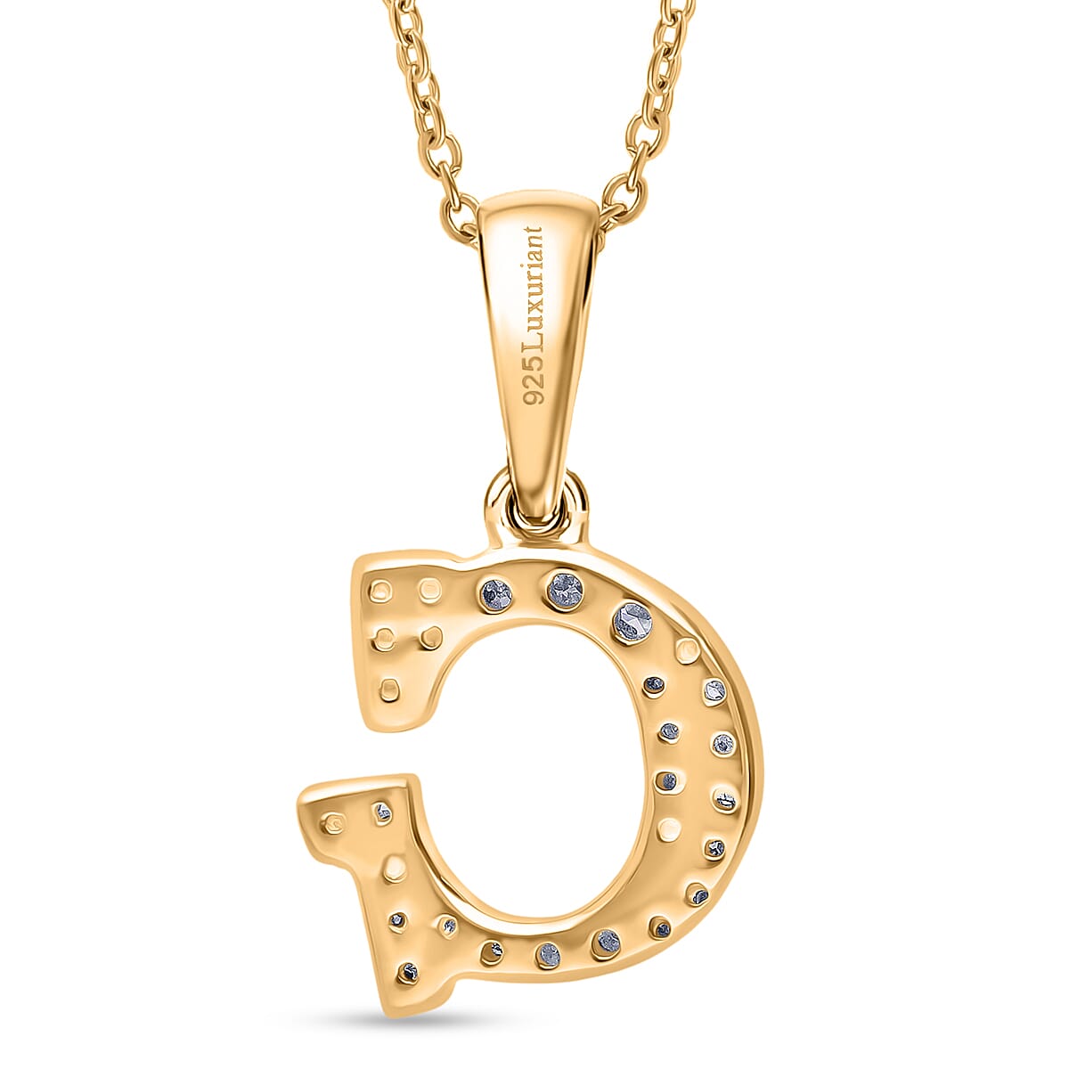 Luxuriant Lab Grown Diamond (VS-EF) Pendant with Chain (Size 18 - 2) in 18K Vermeil Yellow Gold Plating Sterling Silver
