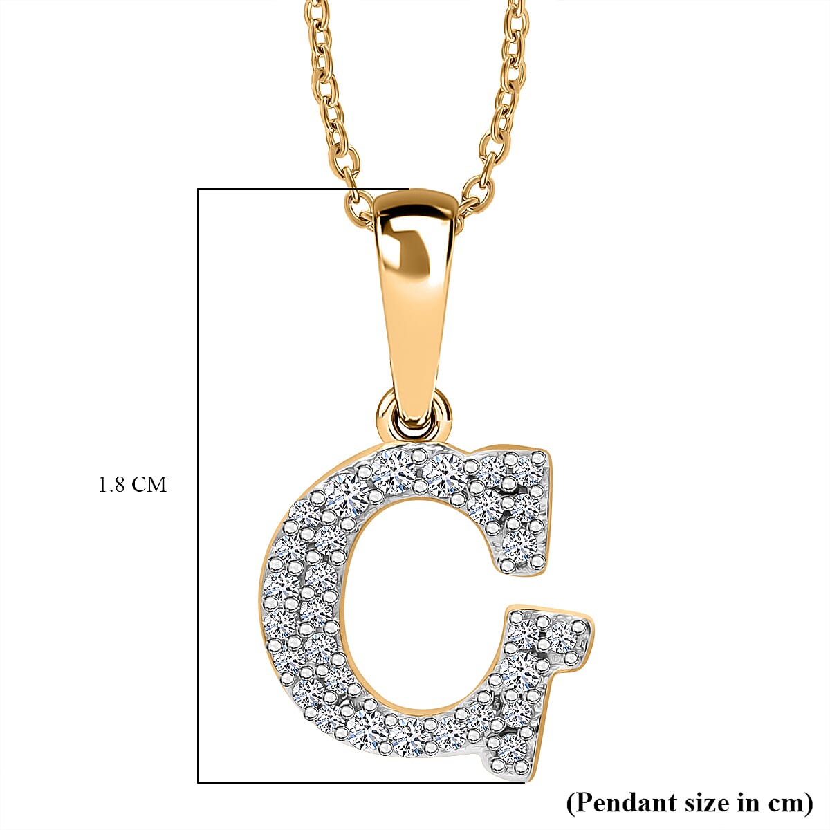 Luxuriant Lab Grown Diamond (VS-EF) Pendant with Chain (Size 18 - 2) in 18K Vermeil Yellow Gold Plating Sterling Silver