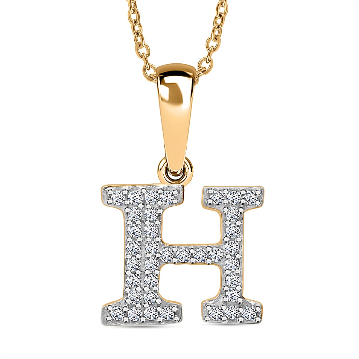 Luxuriant Lab Grown Diamond (VS-EF) Pendant with Chain (Size 18 - 2) in 18K Vermeil Yellow Gold Plating Sterling Silver