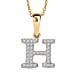 LUXURIANT Lab Grown Diamond Y Initial Pendant with Chain (Size 18 - 2 Ext) in 18K Vermeil Yellow Gold Plating Sterling Silver (VS-EF)