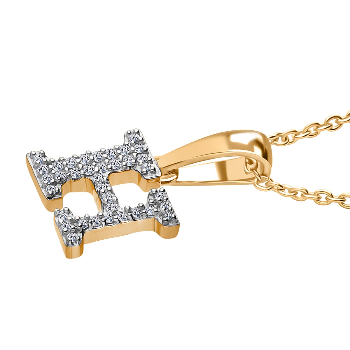 Luxuriant Lab Grown Diamond (VS-EF) Pendant with Chain (Size 18 - 2) in 18K Vermeil Yellow Gold Plating Sterling Silver