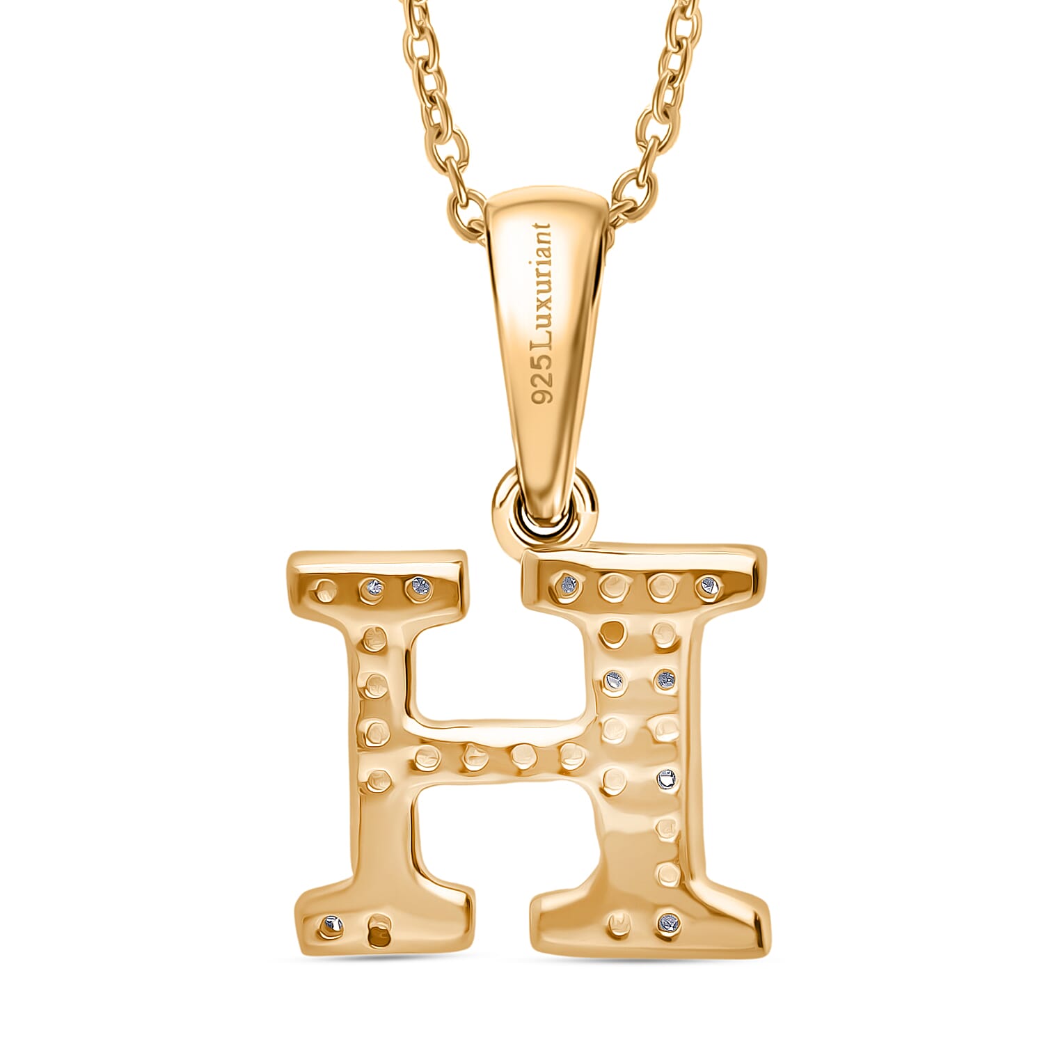 Luxuriant Lab Grown Diamond (VS-EF) Pendant with Chain (Size 18 - 2) in 18K Vermeil Yellow Gold Plating Sterling Silver
