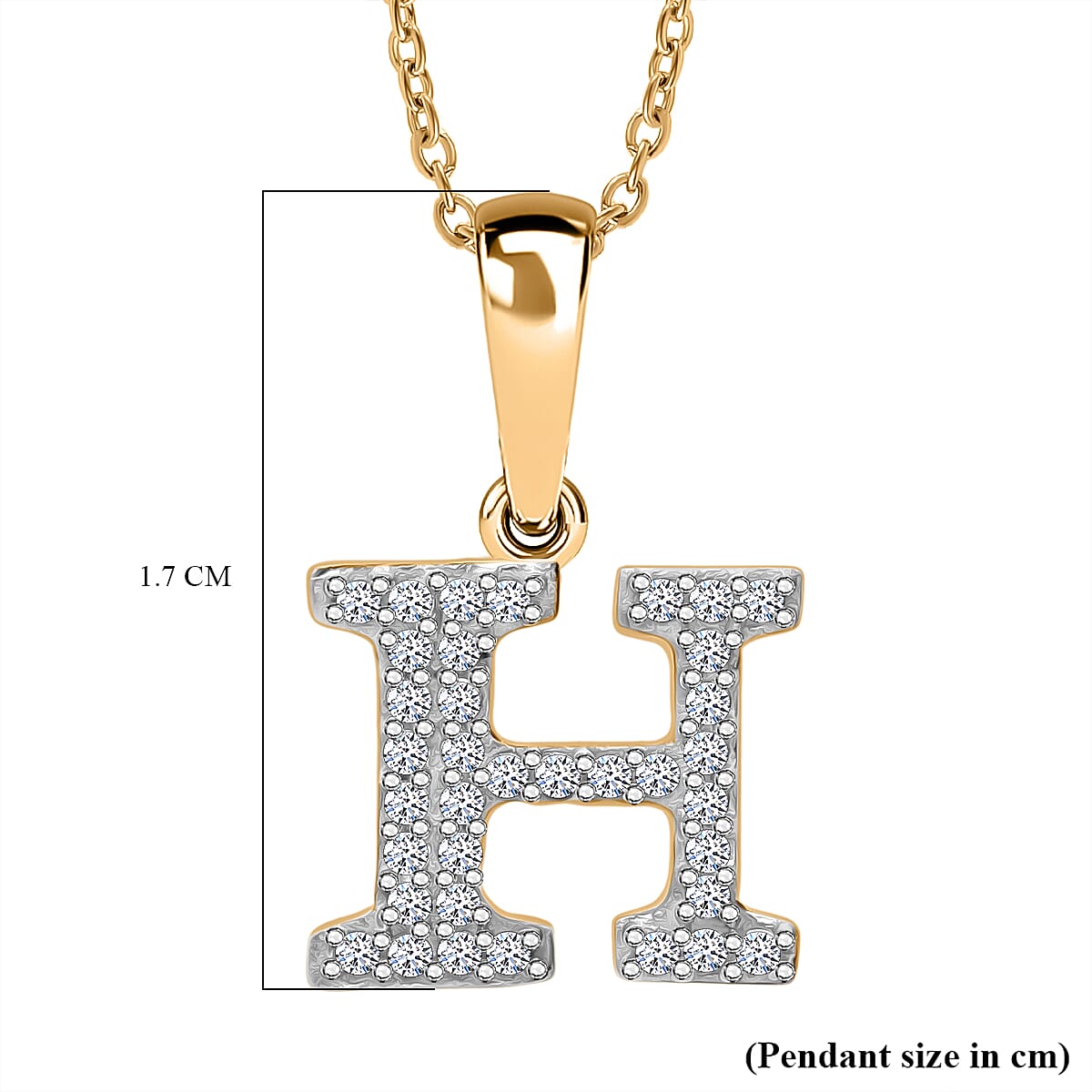 Luxuriant Lab Grown Diamond (VS-EF) Pendant with Chain (Size 18 - 2) in 18K Vermeil Yellow Gold Plating Sterling Silver
