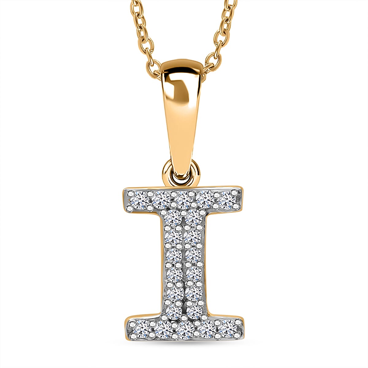 Luxuriant Lab Grown Diamond (VS-EF) Pendant with Chain (Size 18 - 2) in 18K Vermeil Yellow Gold Plating Sterling Silver