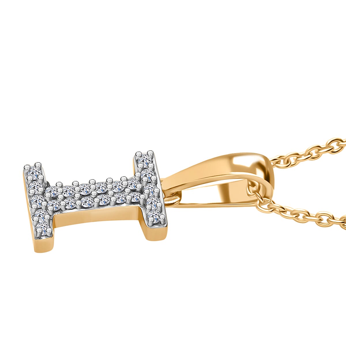 Luxuriant Lab Grown Diamond (VS-EF) Pendant with Chain (Size 18 - 2) in 18K Vermeil Yellow Gold Plating Sterling Silver