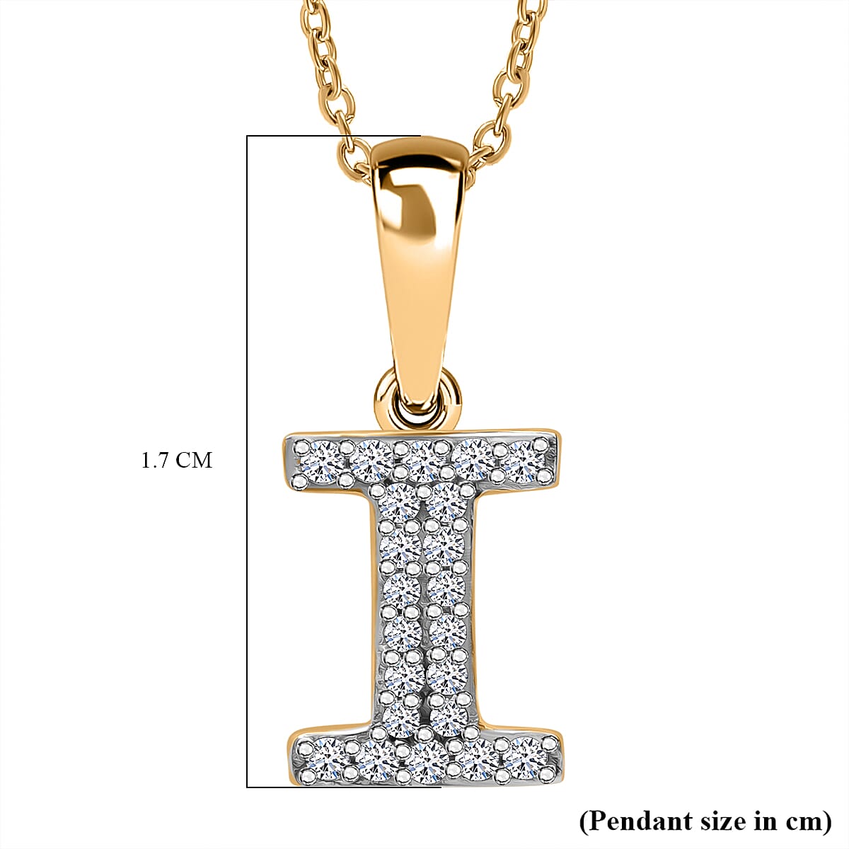 Luxuriant Lab Grown Diamond (VS-EF) Pendant with Chain (Size 18 - 2) in 18K Vermeil Yellow Gold Plating Sterling Silver