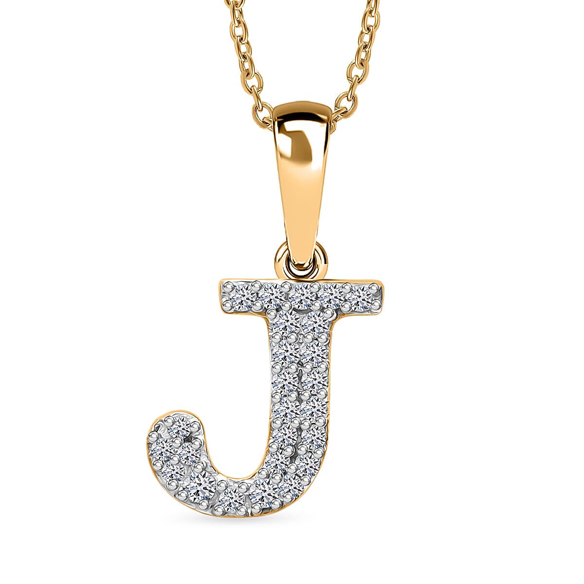 Luxuriant Lab Grown Diamond (VS-EF) Pendant with Chain (Size 18 - 2) in 18K Vermeil Yellow Gold Plating Sterling Silver